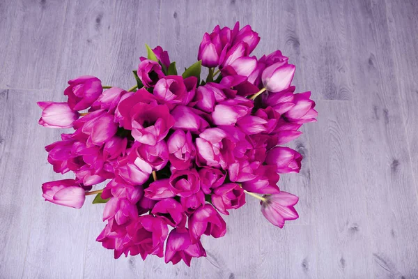 Rózsaszín Tulipán Csokor Március Nemzetközi Nőnap Születésnap Valentin Nap Vagy — Stock Fotó