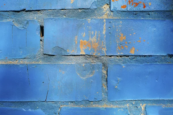 旧的蓝色砖墙背景 经典蓝色 — 图库照片