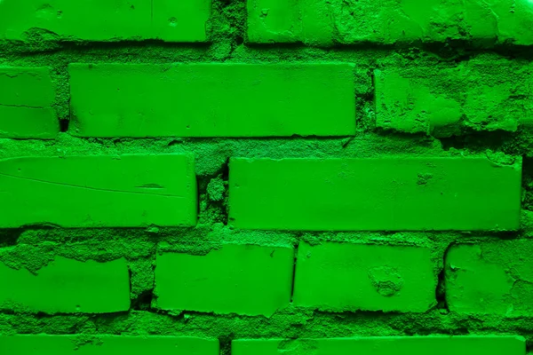 Alte Ziegelblaue Wand Farbe Des Jahres Grün — Stockfoto