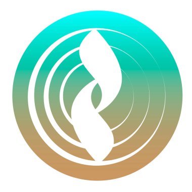 Soyut simge ya da logo - bulanık su çemberlerindeki iki yaprak