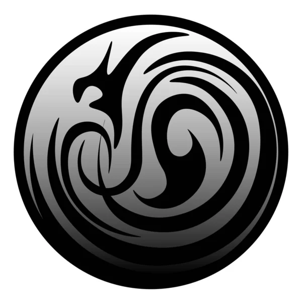 Zwarte cirkel, donker fantasie symbool — Stockvector
