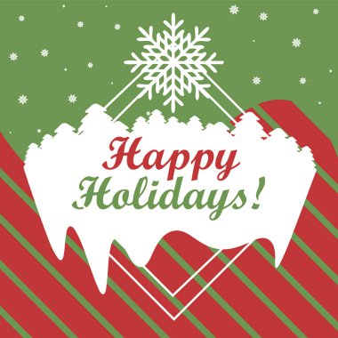 Soyut Noel arkaplanındaki ladin ormanının beyaz silueti