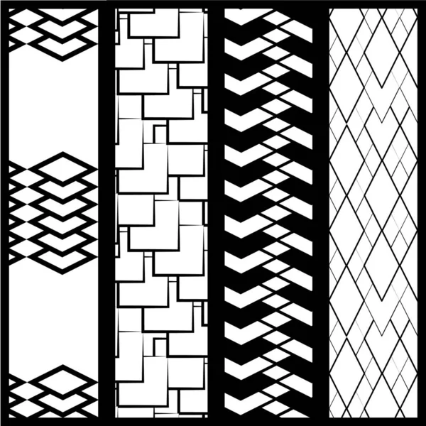 Four simple monochrome geometric patterns — Stock Vector