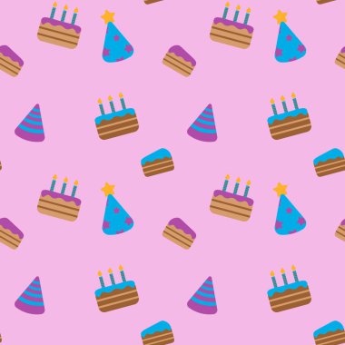 Doğum günü pastası ve şenlikli şapkalarla kusursuz çocuksu bir düzen.