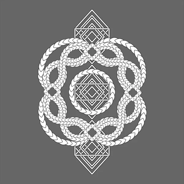 Abstracte gotische print met verstrengelde slangenhuid en geometrisch patroon — Stockvector