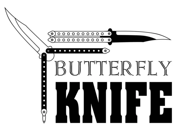 Два черно-белых открытых ножа бабочки — стоковый вектор