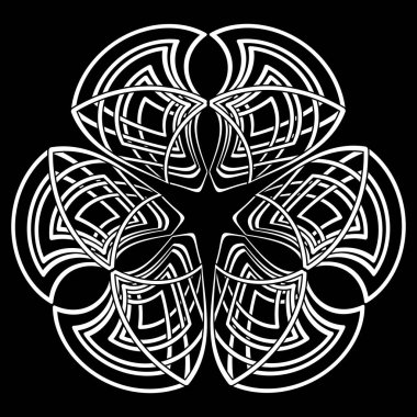 Kabile Kelt tarzında siyah ve beyaz üçlü gotik sembol