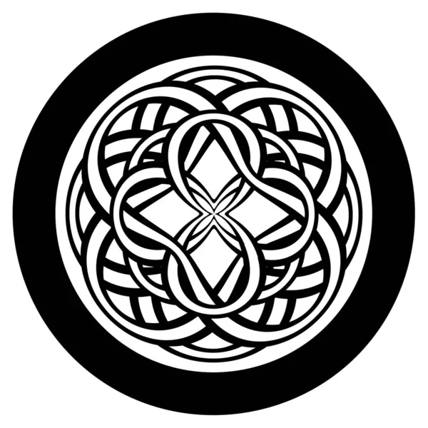 Projekt Druku Lub Tatuażu Abstrakcyjnym Kołem Splecionym Śladem Plemiennym Celtyckim — Wektor stockowy
