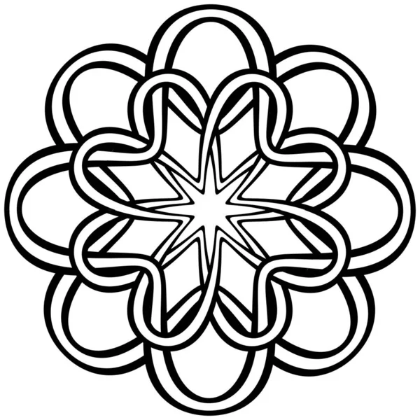 部族のケルトスタイルの抽象的な絡み目の花の入れ墨やプリントデザイン — ストックベクタ