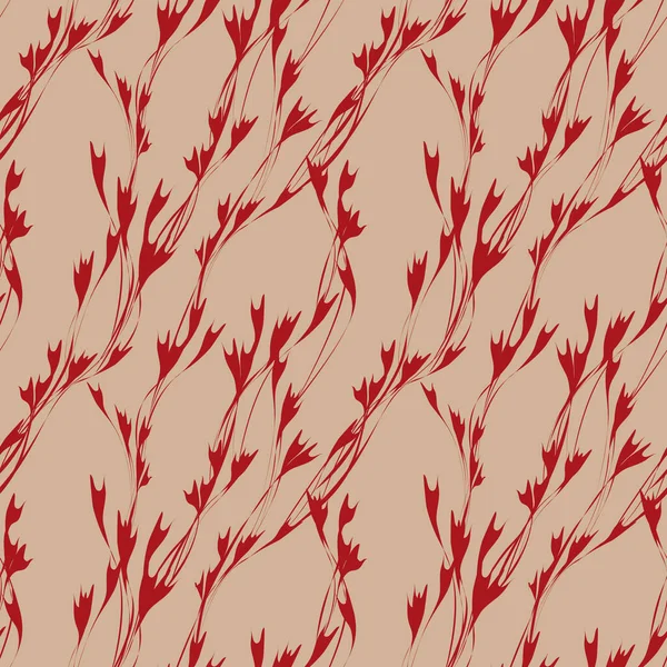 Krásný Elegantní Jaro Bezešvé Vzor Malými Abstraktní Červené Květy — Stockový vektor