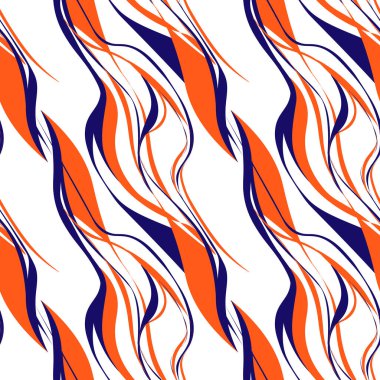 Renkli ve parlak, turuncu ve mavi boyalı, pürüzsüz desenli.