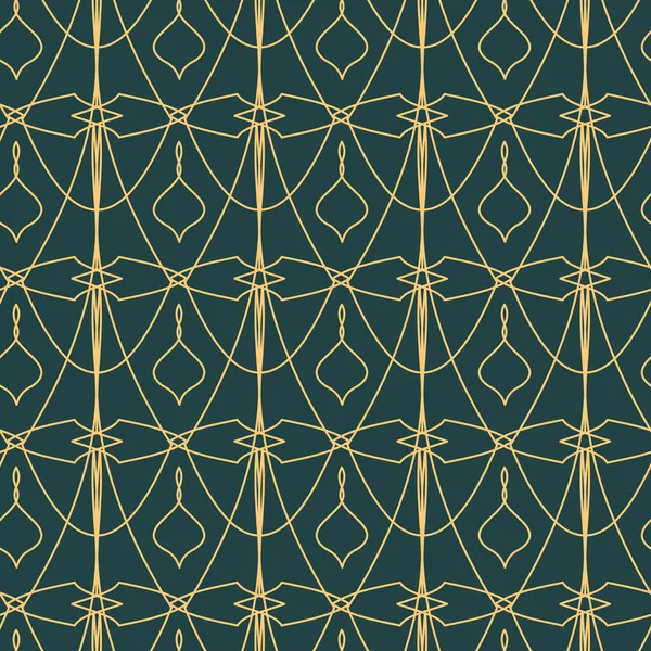 Elegantní Geometrické Zlaté Bezešvé Vzor Šedém Pozadí Art Deco Stylu — Stockový vektor