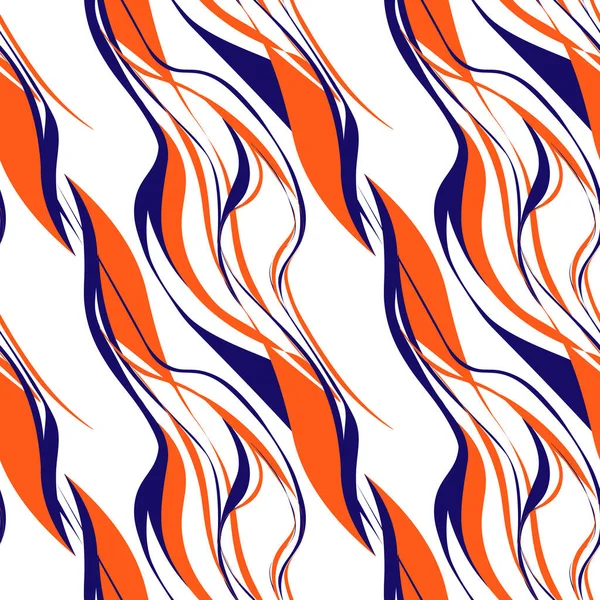 Motif Sans Couture Coloré Lumineux Avec Éclaboussures Peinture Orange Bleue — Image vectorielle