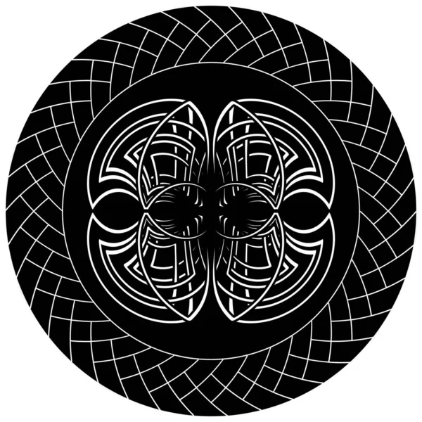 Illustrazione Gotica Scura Con Simbolo Celtico Astratto Cerchio Annodato — Vettoriale Stock
