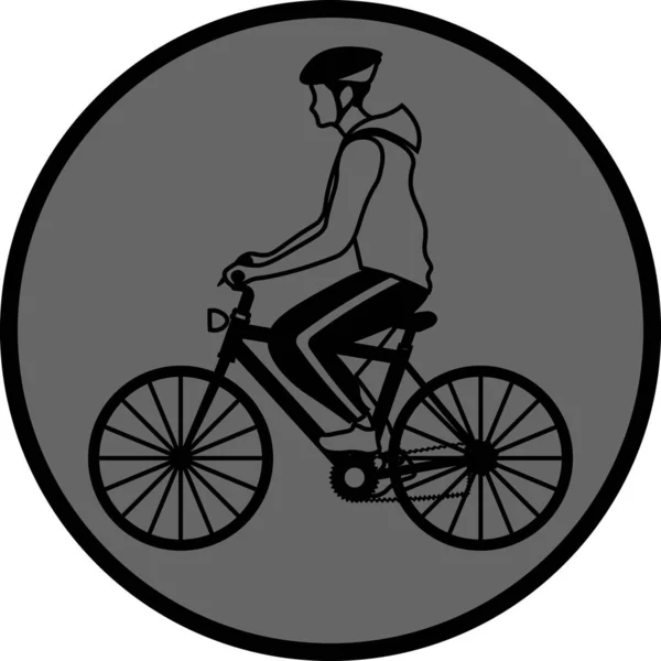 Silhouette Simple Icône Grise Avec Homme Vêtements Sport Vélo — Image vectorielle