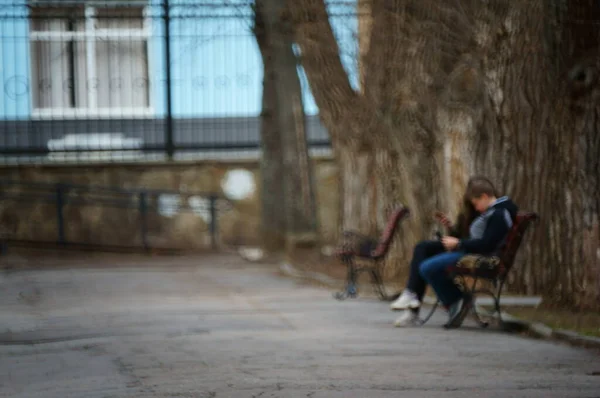 Fondo Borroso Gente Las Calles Ciudad — Foto de Stock