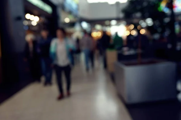 Fundo Desfocado Pessoas Compram Produtos Centro Comercial Centro Comercial Galeria — Fotografia de Stock