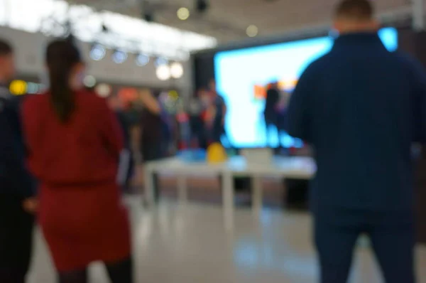 Fundo Desfocado Pessoas Compram Produtos Centro Comercial Centro Comercial Galeria — Fotografia de Stock