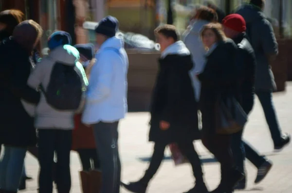 Blurred Background People Walk Recreation Park — Fotografia de Stock