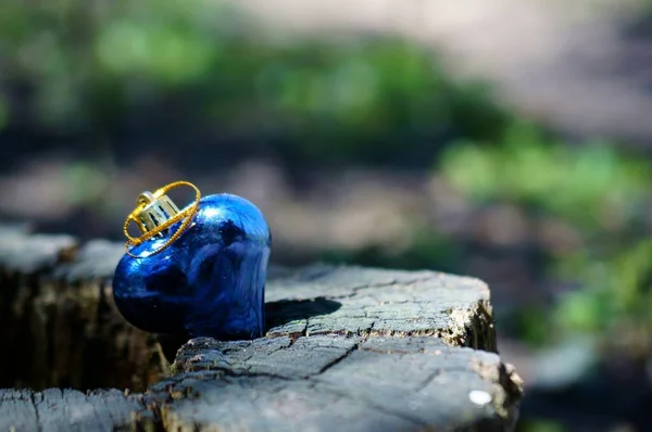 Coração Azul Fundo Multicolorido — Fotografia de Stock