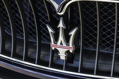 Indianapolis - Yaklaşık Ekim 2016: Maserati Trident Logo. Maserati İtalya Vi merkezli lüks bir otomobil üreticisi