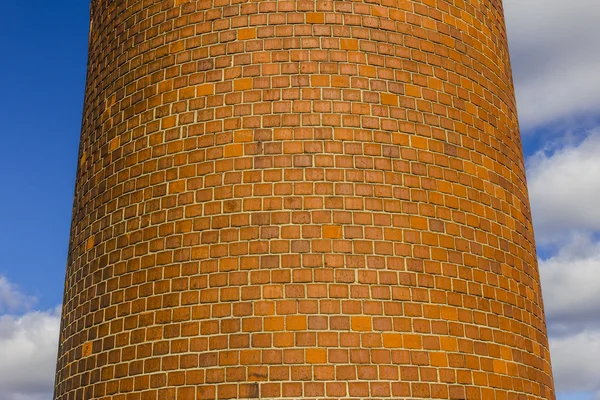 Abandoned Factory with Brick Smokestack and the Remnants of the — Stock Photo, Image