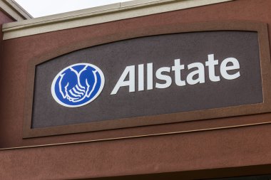 Indianapolis - Ekim 2016 yaklaşık: Allstate sigorta Logo ve tabela. Allstate Corporation'ın ABD'de en büyük ikinci kişisel hatları sigortacı nedir ben