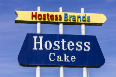 Indianapolis - Kasım 2016 yaklaşık: Efsanevi hostes marka işareti bir şirket fırın. Hostes Twinkies ve diğer aperatif kekler için ünlü ben