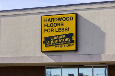 Indianapolis - Circa November 2016: Lumber Liquidators Strip Mall Location. Lumber Liquidators is an American retailer of hardwood flooring II clipart