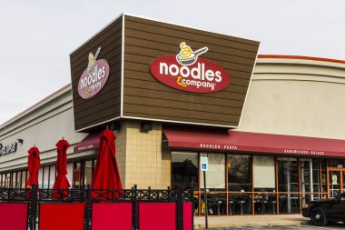 Indianapolis - yaklaşık Aralık 2016: Erişte ve şirket hızlı rahat Restoran. Erişte ve şirket uluslararası ve Amerikan makarna yemekleri II sunuyor