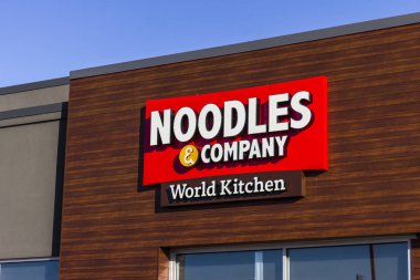 Lafayette - yaklaşık Aralık 2016: Erişte ve şirket hızlı rahat Restoran. Erişte ve şirket uluslararası ve Amerikan makarna yemekleri V sunuyor