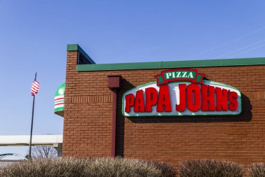 Indianapolis - Şubat 2017 yaklaşık: Papa John's eve servis Pizza Restoran. Papa John's üçüncü büyük eve servis ve pizza teslim dünya III zinciridir