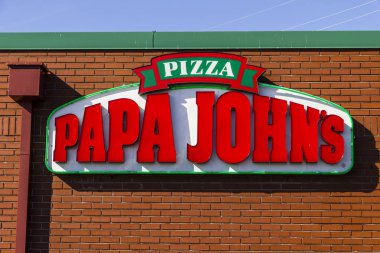 Indianapolis - Şubat 2017 yaklaşık: Papa John's eve servis Pizza Restoran. Papa John's üçüncü büyük eve servis ve pizza teslimat zincirinde dünya IV olduğunu