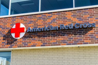 Indianapolis - Şubat 2017 yaklaşık: Amerikan Kızıl Haç Afet Yardım Hq. Acil yardım ve afet yardımı IV Amerikan Ulusal Kızılhaçı sağlar