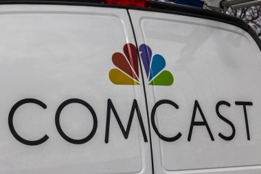 Indianapolis - Circa February 2017: Comcast Service Vehicle. Comcast is a Multinational Mass Media Company XII clipart