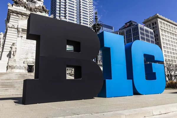 Indianapolis - Circa March 2017: Big Ten Conference logo also stylized as the Big 10 or B1G in Downtown Indianapolis I — Stock Photo, Image