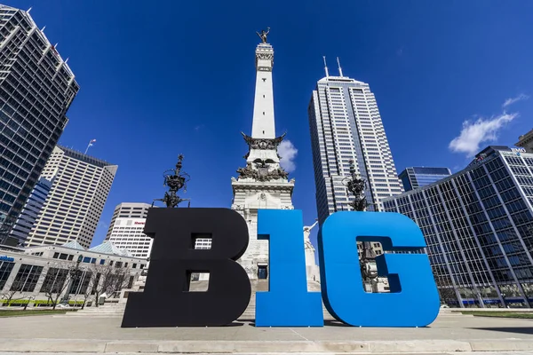 Indianapolis - Circa March 2017: Big Ten Conference logo also stylized as the Big 10 or B1G in Downtown Indianapolis III — Stock Photo, Image