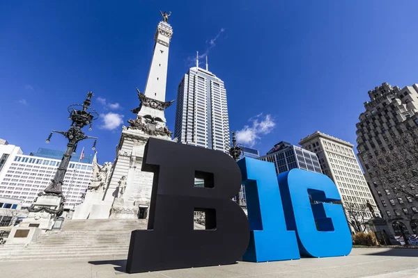 Indianapolis - Circa March 2017: Big Ten Conference logo also stylized as the Big 10 or B1G in Downtown Indianapolis II — Stock Photo, Image