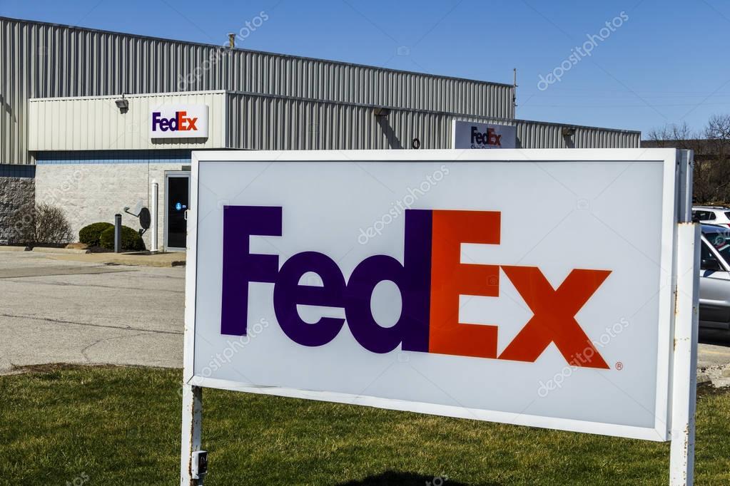 Muncie - Circa March 2017: Federal Express Customer Pickup Location. FedEx is a Worldwide Delivery Company XI