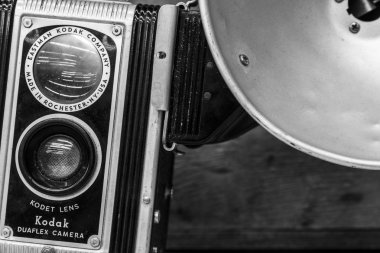 Indianapolis - Şubat 2017 yaklaşık: Kodet sabit Lens Kodak Duaflex fotoğraf makinesi. Kodak Duaflex kameraların 80s için 40'lar popüler olduğunu ben