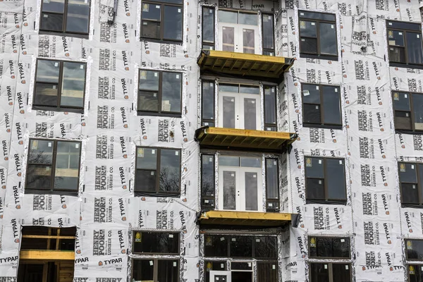 Carmel - Circa March 2017: New Apartment Block and Multi-Dwelling Unit Construction. The Carmel area is undergoing rapid growth I — Stock Photo, Image