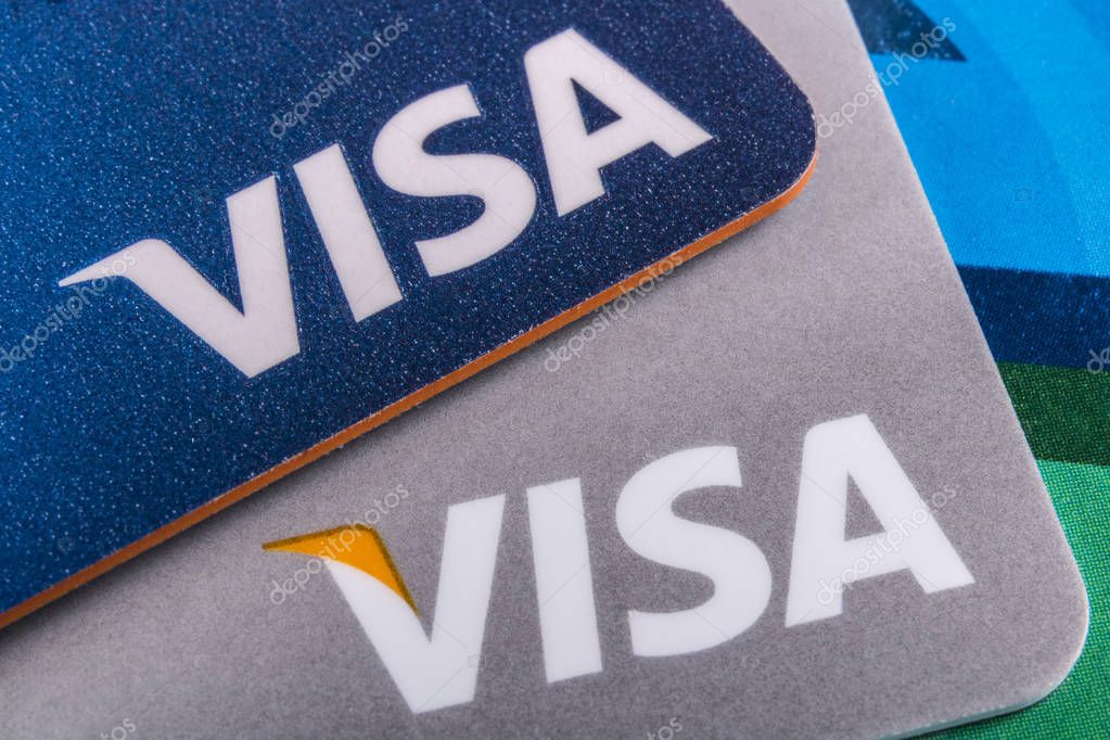Indianapolis - Circa March 2017: Close Up of VISA company logo on a Credit Card I