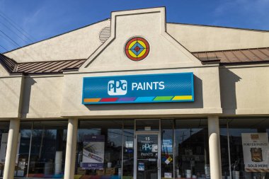 Lafayette - Circa April 2017: PPG Paints retail location. PPG Industries, is a supplier of paints, coatings, specialty materials, and fiberglass I clipart