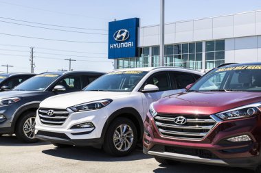 Indianapolis - Nisan 2017 yaklaşık: Hyundai Motor Company Bayilik. Hyundai bir Güney Koreli çok uluslu otomotiv üreticisi IX olduğunu