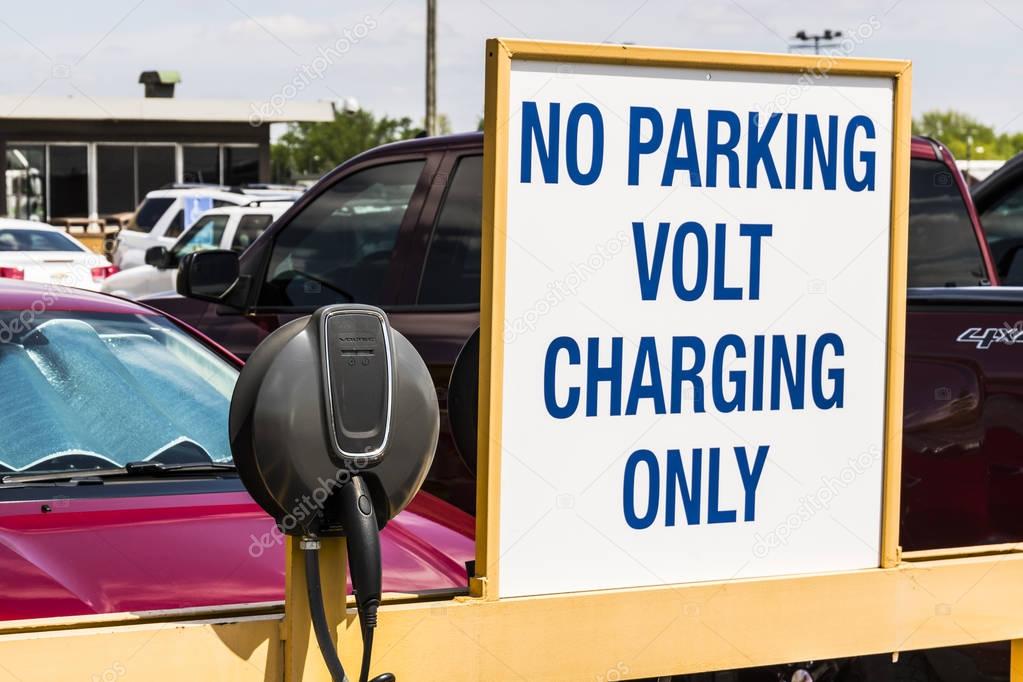Marion - Circa April 2017: Special area at the General Motors Metal Fabricating Division set aside for charging of the Chevrolet Volt EV Electric Vehicle IV
