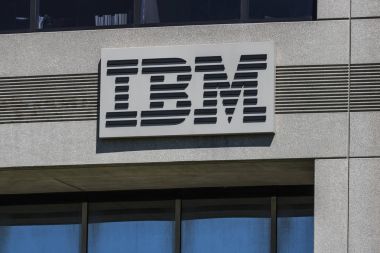 Indianapolis - Circa June 2017: IBM signage and logo. International Business Machines pioneered the PC, ATM and the floppy disk I clipart
