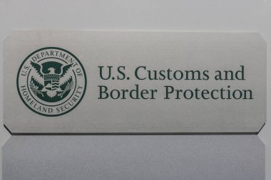 Indianapolis - Circa July 2017: U.S. Customs and Border Protection Revenue Division. CBP is a federal law enforcement agency of the U.S. Department of Homeland Security I clipart