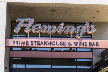 Las Vegas - Temmuz 2017 yaklaşık: Fleming'in Prime Steakhouse ve Wine Bar. Fleming's geçiyor markalar II tarafından sahip olunan bir Amerikan steakhouse restoran zinciri.