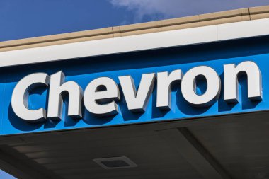 Las Vegas - Temmuz 2017 yaklaşık: Chevron perakende benzin istasyonu. Chevron kökleri için standart petrol şirketi II izleri