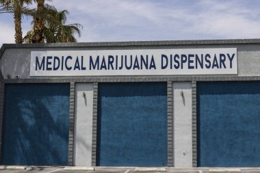 Las Vegas - Circa July 2017: Medical Marijuana Dispensary. As of 2017, Recreational Pot is legal in Nevada VII clipart